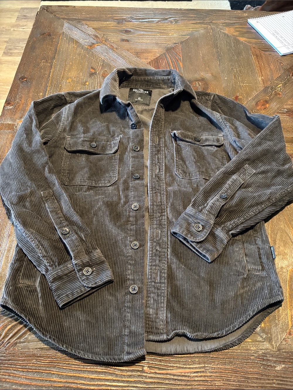 Hollister Dark Gray Corduroy Shirt Jacket
